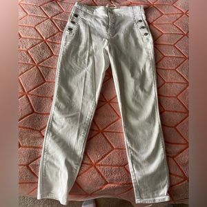High Rise Ankle Skinny White Jeans: Altar’d State